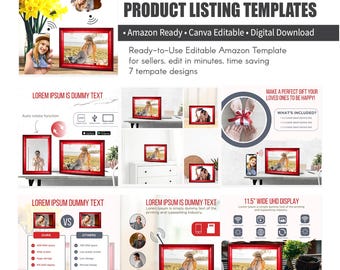 Digital Photo Frame amazon listing Template | Canva product listing  Design