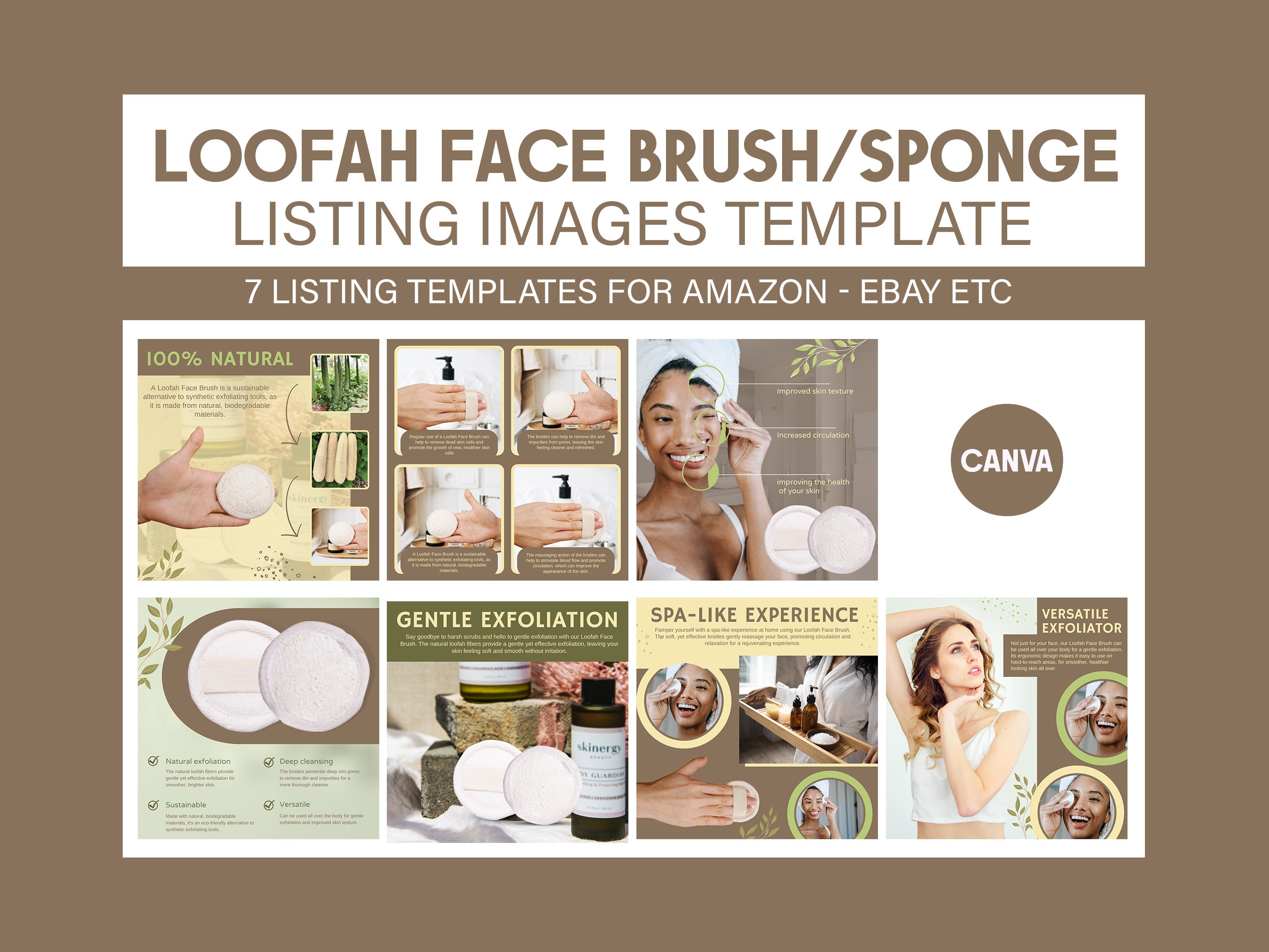 Loofah face sponge product template, amazon loofah face brush template, product templates, Loofah face Exfoliating pad, Loofah Body Scrubber
