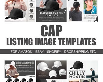 Cap Product Listing Images Template | Amazon Hat Canva Design | Editable Seller Images