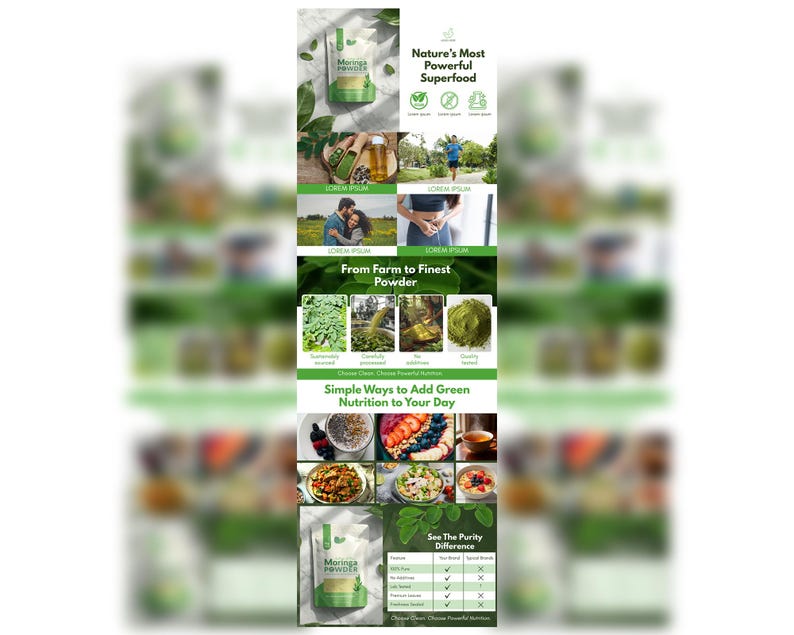 Superfood Supplement A+ Content Template – Greens Powder, Moringa ...