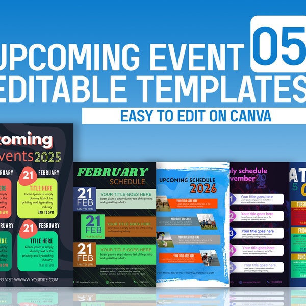 Schedule templates, event flyer, upcoming event, canva template, event template, upcoming event flyer, poster, upcoming events canva, flyer