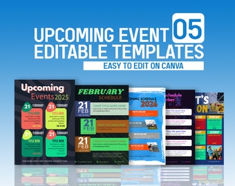 Modèles de calendrier, flyer d'événement, événement à venir, modèle de toile, modèle d'événement, flyer d'événement à venir, affiche, toile d'événements à venir, flyer