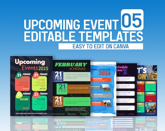 Editable upcoming Event Flyer Templates | Canva Poster & Flyer Bundle (5 Designs)