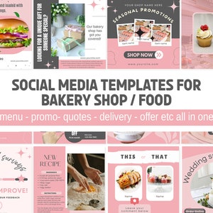 canva social media template for bakery, Editable Bakery Templates for Instagram, templates, canva editable, Canva Templates for Bakery Promo