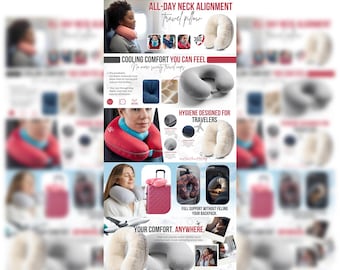 Travel Pillow A+ Content Template | Amazon EBC Canva Listing Design | Product Images