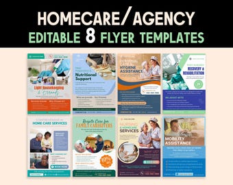 Sjabloon folder thuiszorg: ontwerpen voor verpleegbureaus (CANVA, 8 sjablonen)