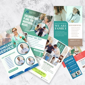 Home care agency service flyer template, home care service flyer, health care service, flyer, templates, CANVA, Nursing Home, Medical flyer image 2