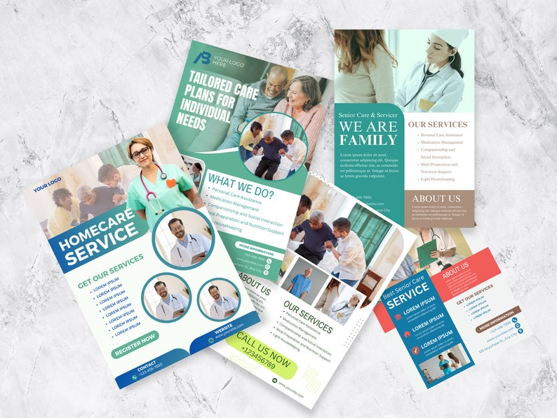 Home care agency service flyer template, home care service flyer, health care service, flyer, templates, CANVA, Nursing Home, Medical flyer image 2