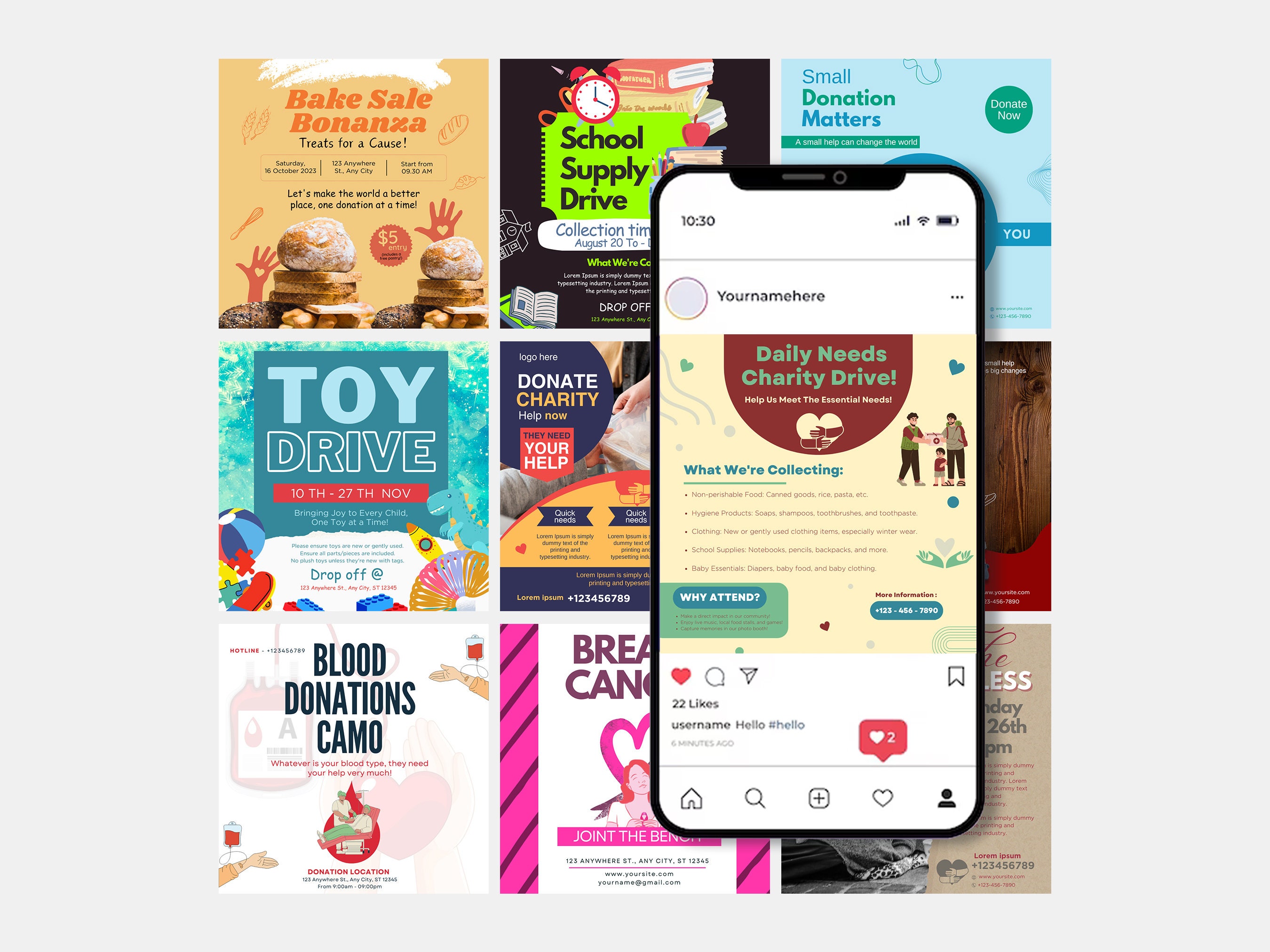 Fundraiser Instagram Post Design, Non Profit Instagram, Post Design ...