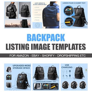 Backpack Product Listing Canva Templates: Editable Seller Template