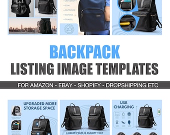 Backpack Product Listing Canva Templates: Editable Seller Template