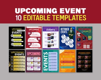 upcoming events templates, upcoming events templates bundle, Business templates, CANVA upcoming events, event posters, Special event flyer