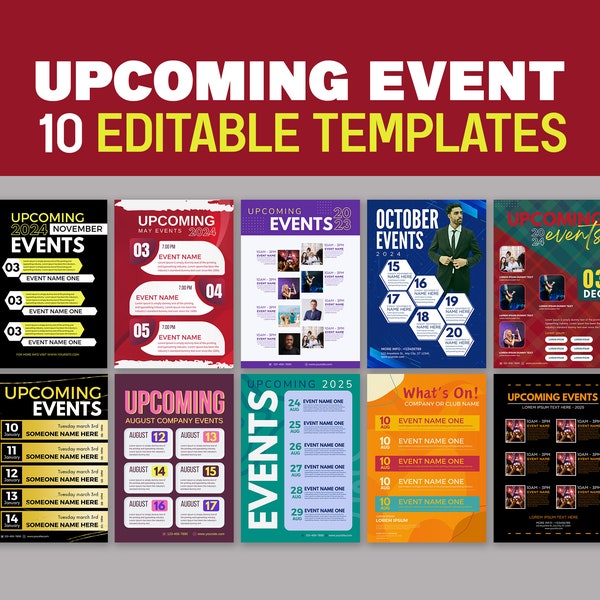upcoming events templates, upcoming events templates bundle, Business templates, CANVA upcoming events, event posters, Special event flyer