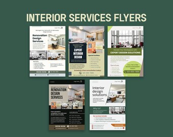 Interior Design Services Flyer: Canva Template (Digital Download)
