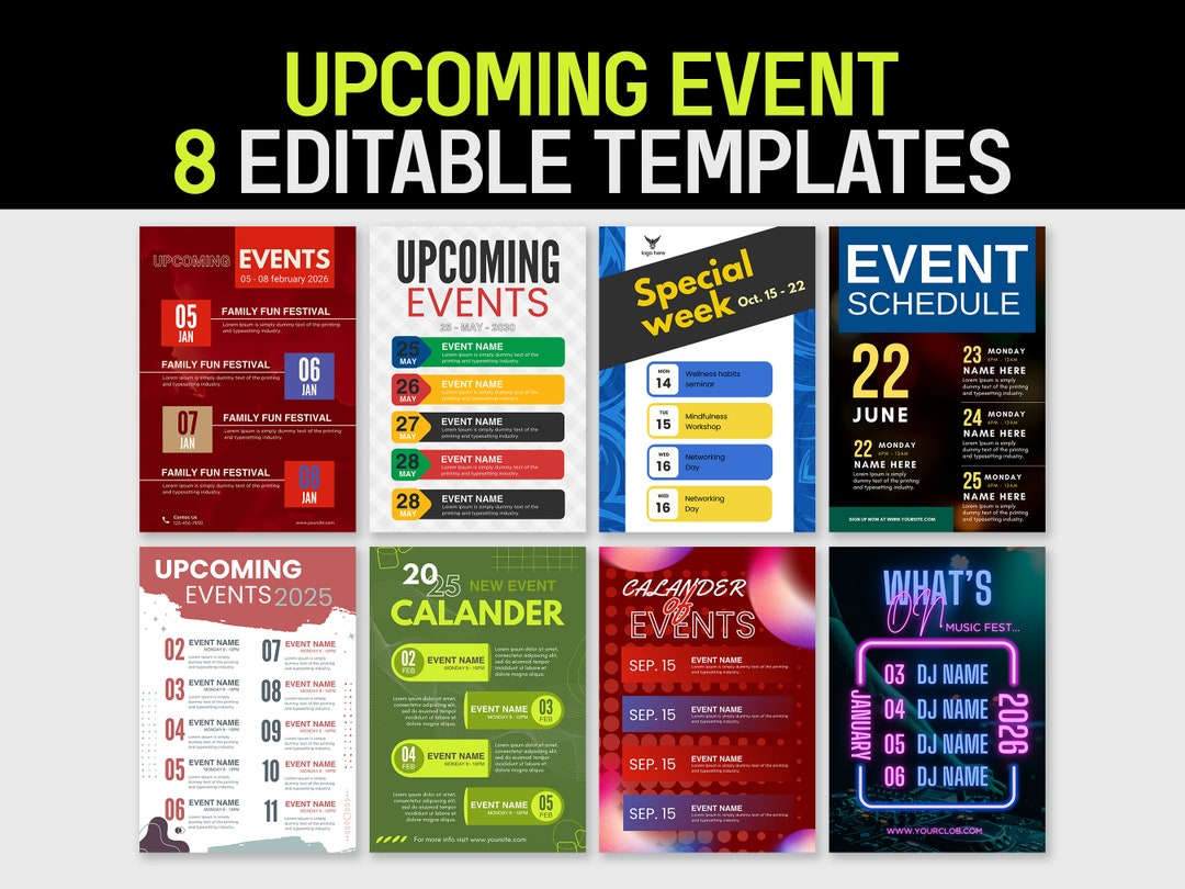 Event Template Design, Upcoming Event Template, Calendar Event ...