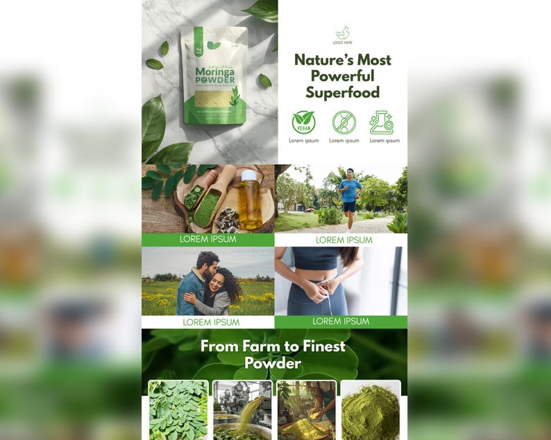 Superfood Supplement A+ Content Template – Greens Powder, Moringa ...