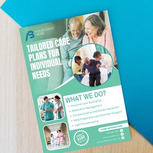 Home care agency service flyer template, home care service flyer, health care service, flyer, templates, CANVA, Nursing Home, Medical flyer image 5