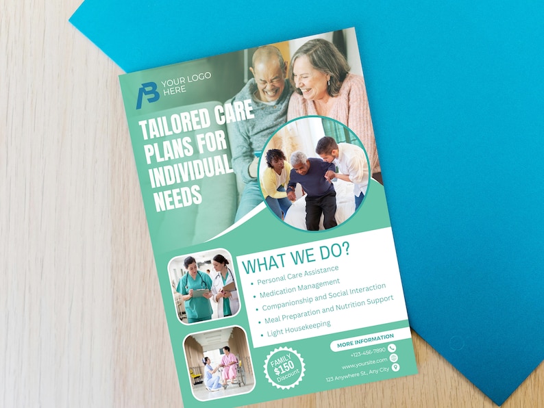 Home care agency service flyer template, home care service flyer, health care service, flyer, templates, CANVA, Nursing Home, Medical flyer image 5