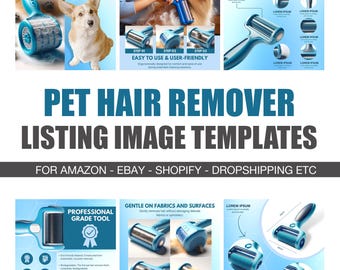 Pet Hair Remover Product Listing Canva Templates (Digital Download)
