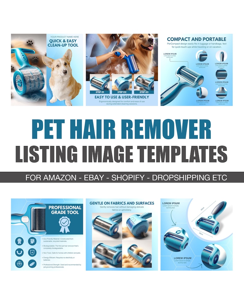 amazon pet hair remover product listing editable template design