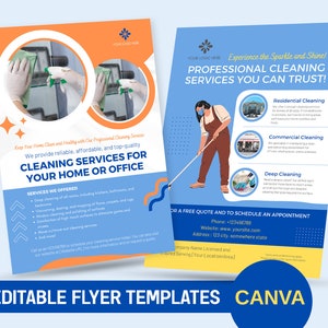 Cleaning Service Flyer Templates: Editable Canva Designs (A4)
