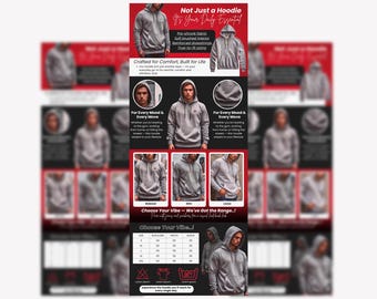 Men's Hoodie Amazon A+ Content Canva Template | EBC design (Digital Download)