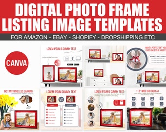 Amazon Digital Photo Frame Product listing, Amazon listing template, Photo frame, Listing template, Shopify listing template, photo frame