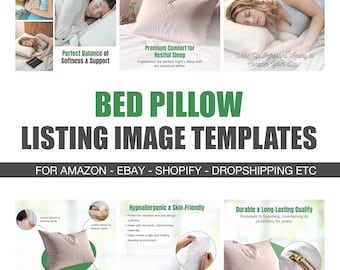 Bildvorlagen für Bettkissen: Canva Editable (Digitaler Download)