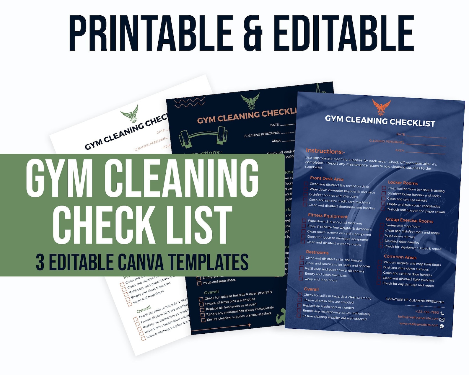 Printable Gym Cleaning Check List, Gym Cleaning, Editable Cleaning Check List, Fitness Cleaning