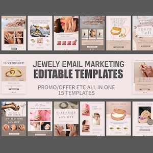Jewelry Email Marketing Templates: CANVA Newsletter Designs (15 Templates)