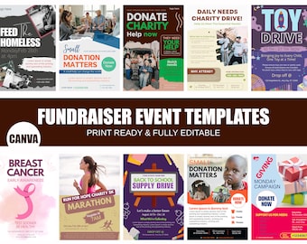 Fundraiser Event Templates: Editable Charity Flyer Designs (CANVA)