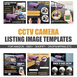 CCTV Camera Listing Templates: Amazon & eBay Product Images (Canva)