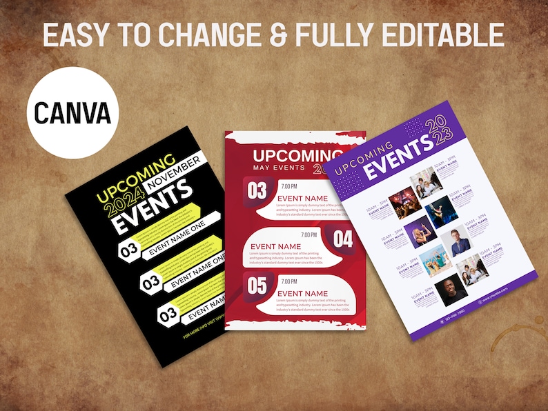 Upcoming events templates upcoming events templates bundle business