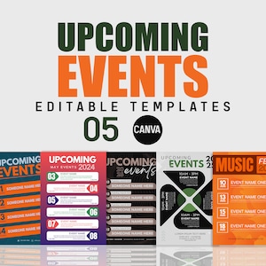 Upcoming Events Templates: Canva Editable Flyers (Digital Download)