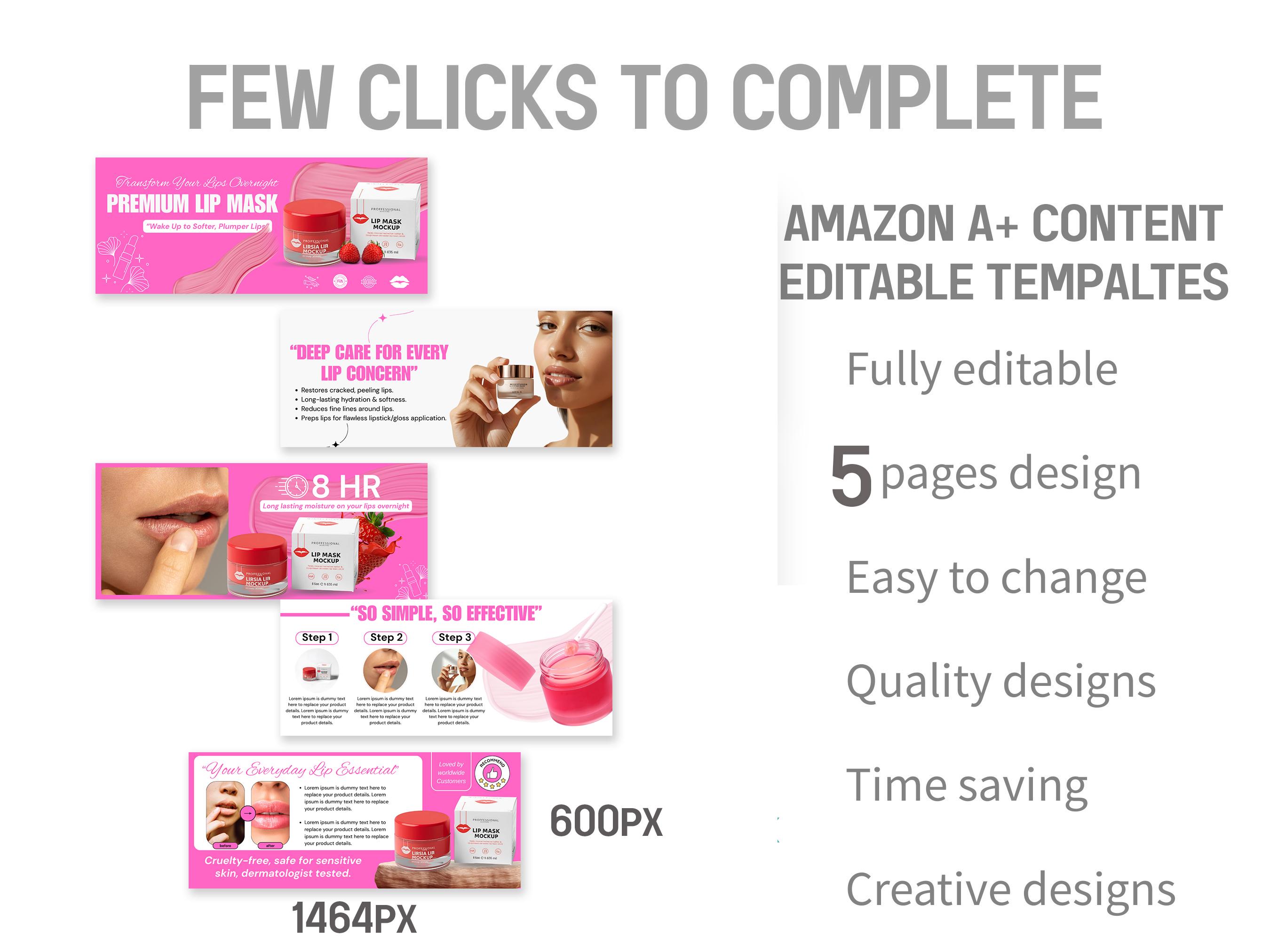 Lip Mask A+ Content Template: Editable Amazon EBC Design (CANVA) - Etsy