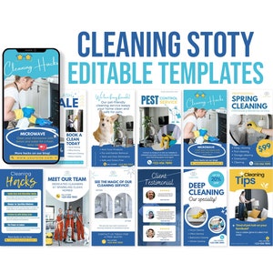 Cleaning service social media templates, Instagram Story template, cleaning service Instagram templates, cleaning Instagram story, cleaning
