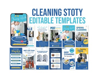 Cleaning service social media templates, Instagram Story template, cleaning service Instagram templates, cleaning Instagram story, cleaning