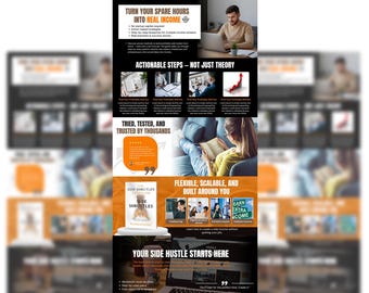 Side Hustles Book amazon KDP A+ Content Canva Template (Editable)