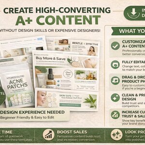 Plantilla de Canva para sérum de crecimiento capilar – Contenido A+ de EBC Designs (5 páginas) imagen 10