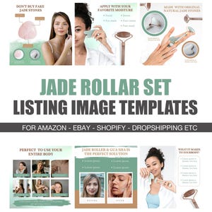Gua Sha & Jade Roller Set amazon Product Listing Canva Template