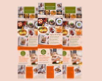 Editable Cookbook A+ Content Templates: Canva KDP Design (970x600px)