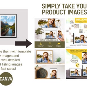 Digital Photo Frame Product listing, Amazon listing template, Photo frame, Seller template, Shopify product, Templates, CANVA, Digital Photo zdjęcie 3