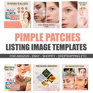 Pimple Patch Product Listing Templates: Editable Canva Designs (Digital Download)