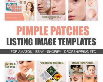 Pimple Patch Templates für Produktlisten: Bearbeitbare Canva Designs (Digitaler Download)