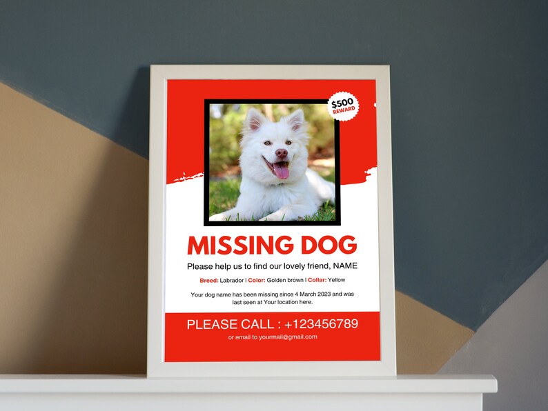 Personalized Missing Dog Editable Template, Missing Dog Templates ...