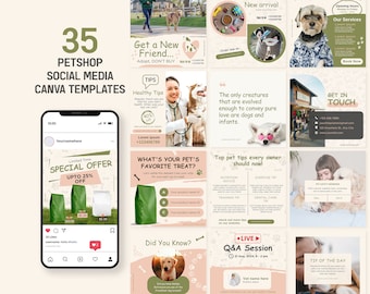 Pet products social media post, pet shops Instagram posts, Pets Instagram Post Template, pet shop business, Pet product Instagram post CANVA