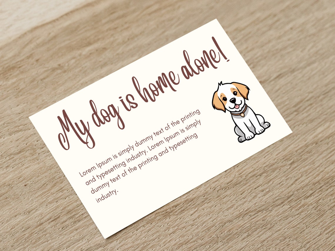 Pet Emergency Contact ID, Pet Home Alone Templates, Emergency Pets at