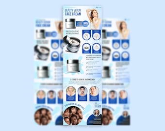 Beauty Cream A + Inhalt Vorlage: Bearbeitbares Canva EBK Design (970x600px) (Digitaler Download)