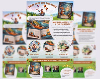 Plantilla Canva de contenido A+ para libro de cuentos infantiles (1464 x 600 px) (Descarga digital)