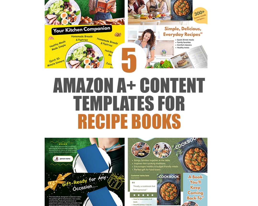 Cookbook A+ Content Template Bundle | Amazon KDP Canva Design Pack ...